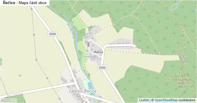 Řečice - mapa části obce