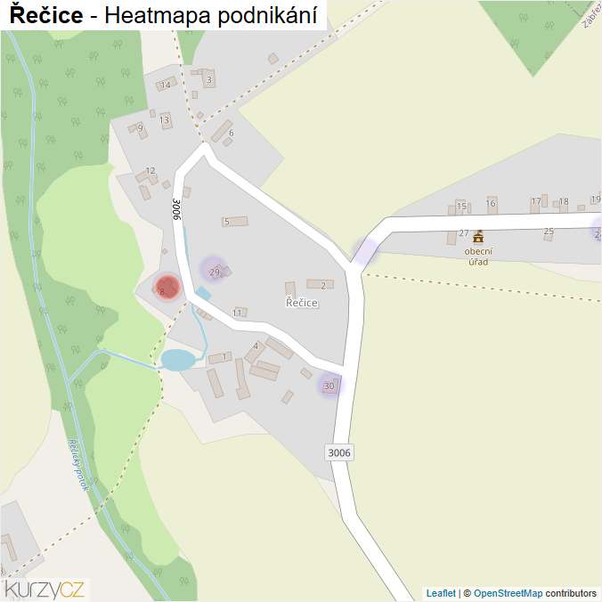 Mapa Řečice - Firmy v části obce.