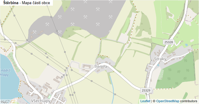 Štěrbina - mapa části obce