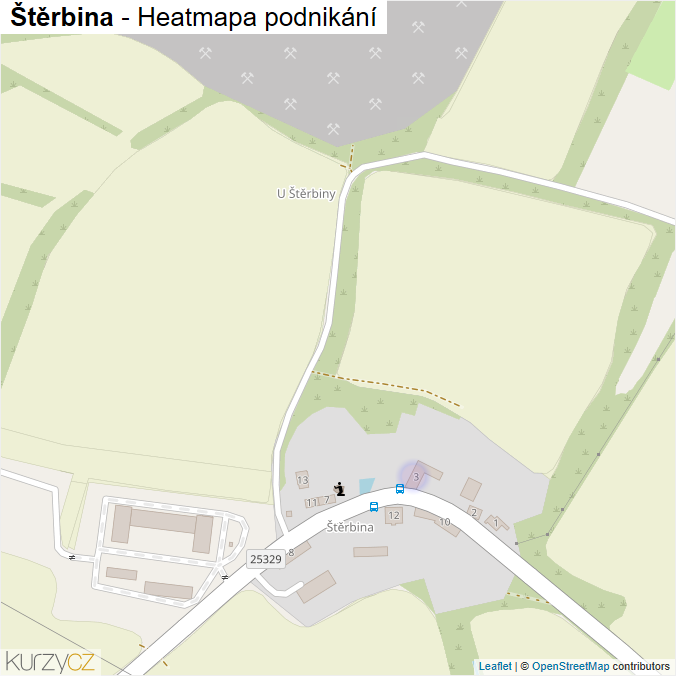 Mapa Štěrbina - Firmy v části obce.