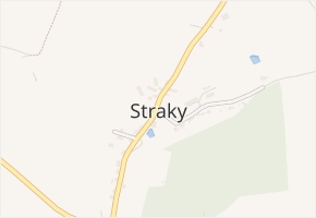 Straky v obci Zabrušany - mapa části obce