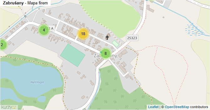 Zabrušany - mapa firem