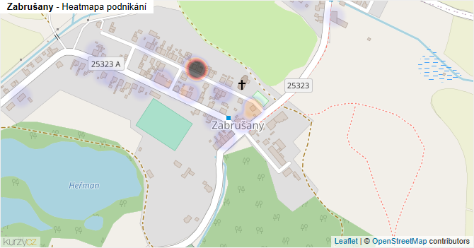 Zabrušany - mapa podnikání