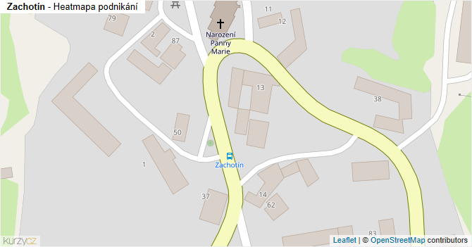 Zachotín - mapa podnikání