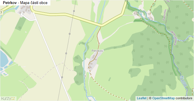 Petrkov - mapa části obce