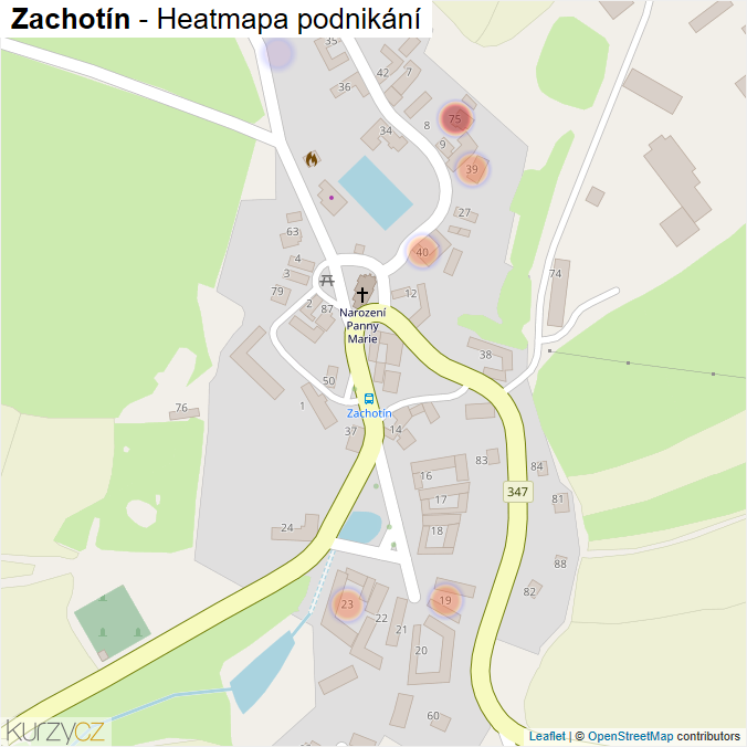 Mapa Zachotín - Firmy v části obce.