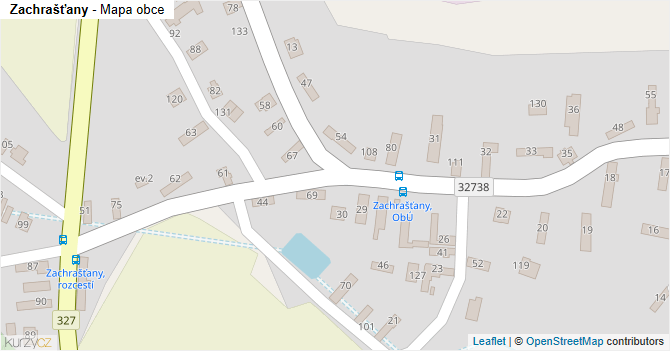 Zachrašťany - mapa obce