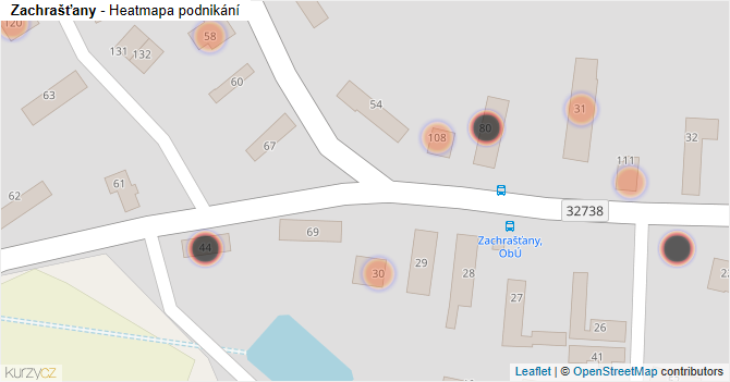 Zachrašťany - mapa podnikání