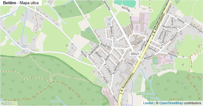 Betlém - mapa ulice