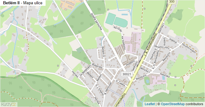 Betlém II - mapa ulice