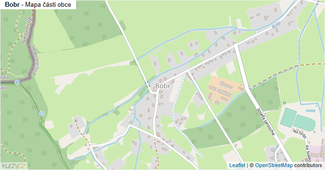 Bobr - mapa části obce