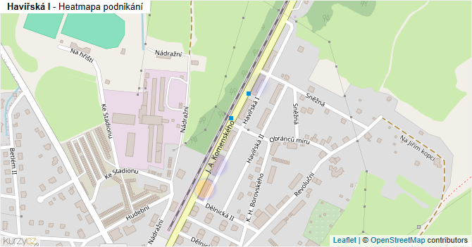 Havířská I - mapa podnikání