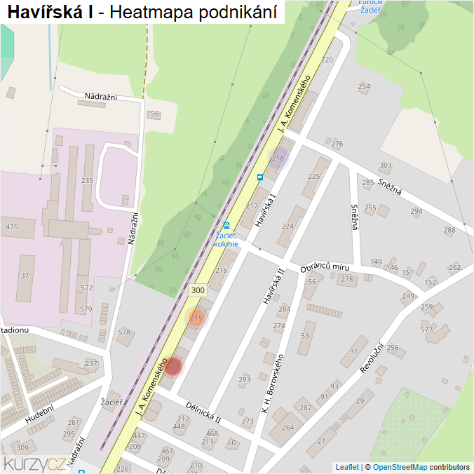 Mapa Havířská I - Firmy v ulici.