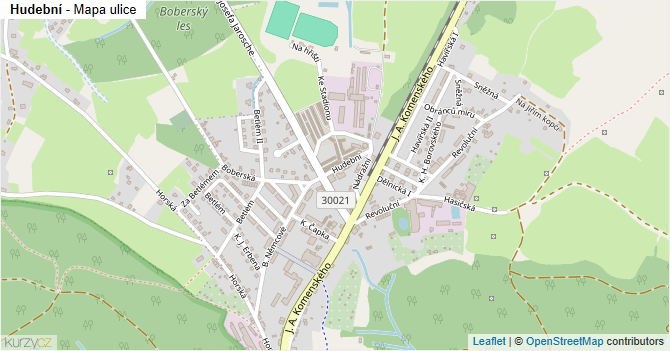Hudební - mapa ulice