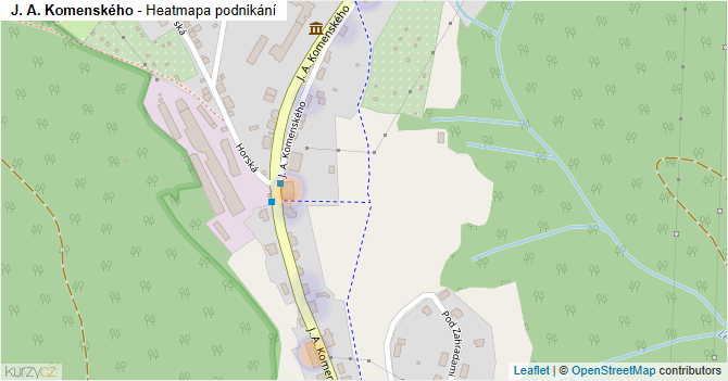 J. A. Komenského - mapa podnikání