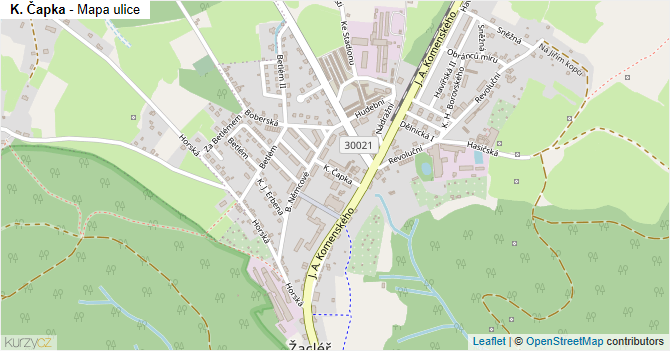 K. Čapka - mapa ulice