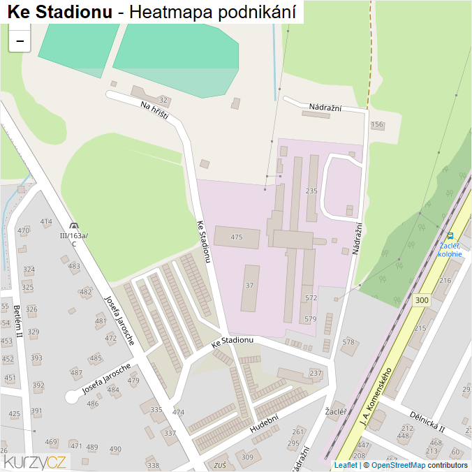 Mapa Ke Stadionu - Firmy v ulici.