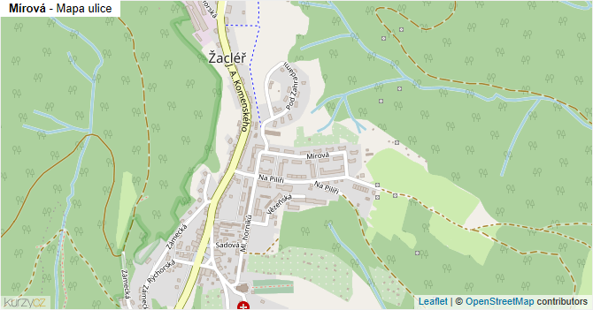 Mírová - mapa ulice