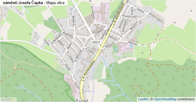 náměstí Josefa Čapka - mapa ulice