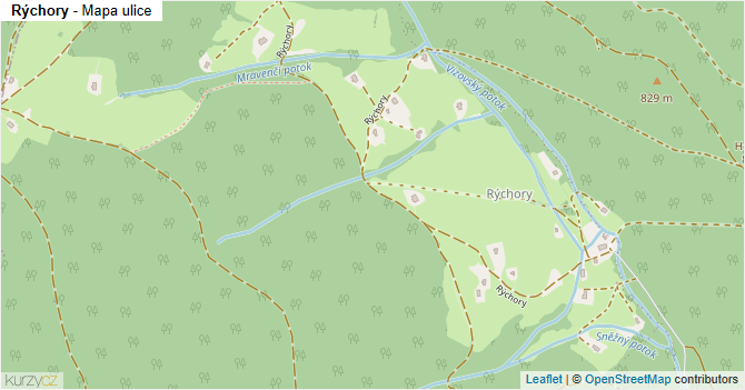 Rýchory - mapa ulice
