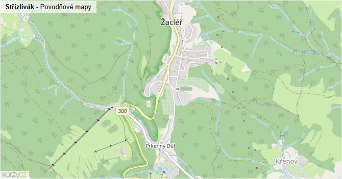 Střízlivák - záplavové mapy stoleté vody