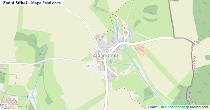 Zadní Střítež - mapa části obce