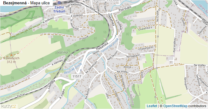 Bezejmenná - mapa ulice