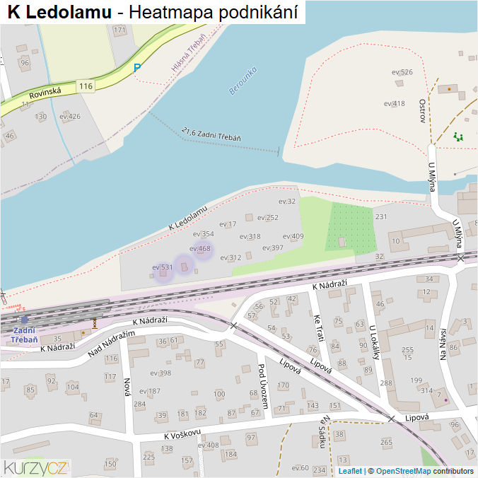 Mapa K Ledolamu - Firmy v ulici.