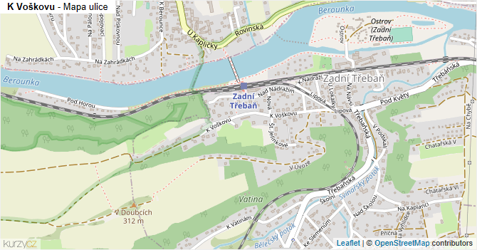K Voškovu - mapa ulice