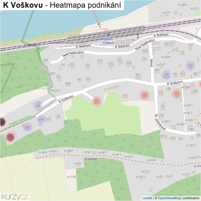 Mapa K Voškovu - Firmy v ulici.