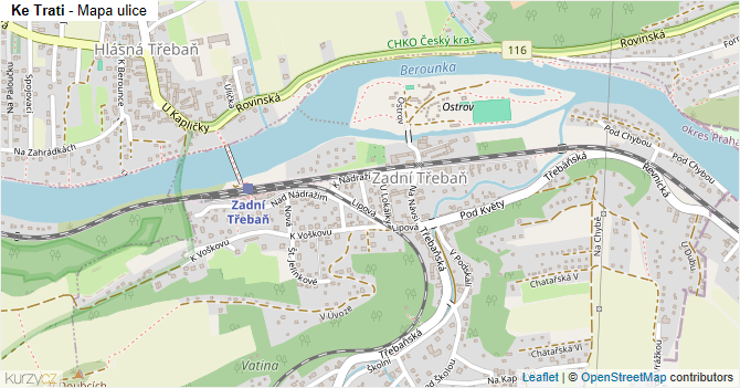 Ke Trati - mapa ulice