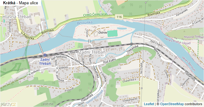 Krátká - mapa ulice