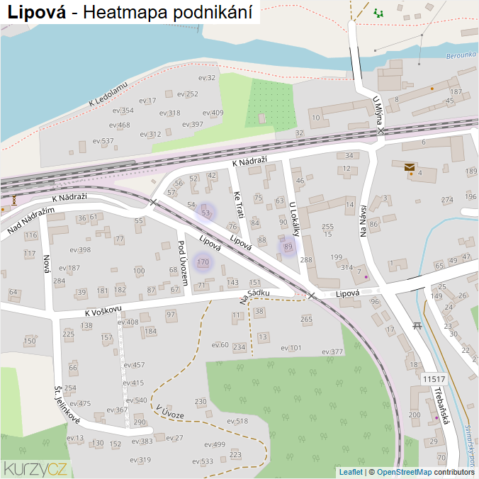 Mapa Lipová - Firmy v ulici.