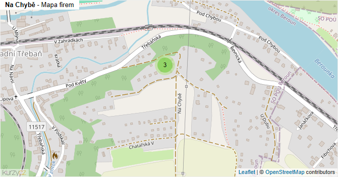 Na Chybě - mapa firem