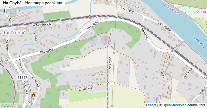 Na Chybě - mapa podnikání