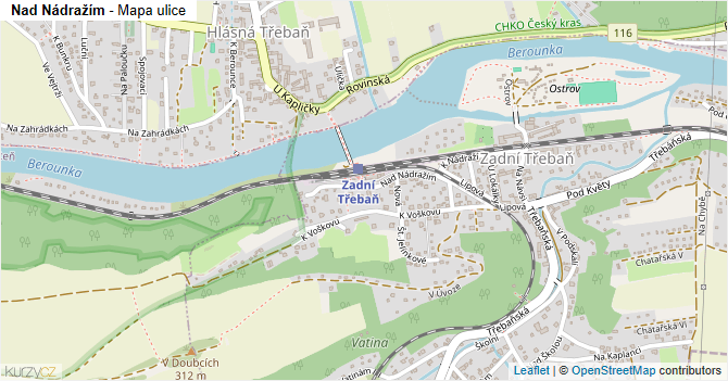 Nad Nádražím - mapa ulice