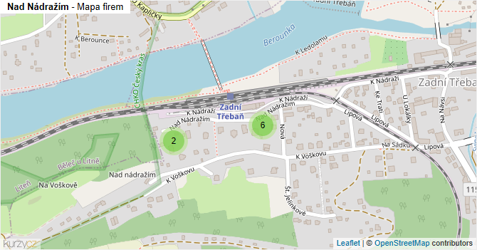 Nad Nádražím - mapa firem