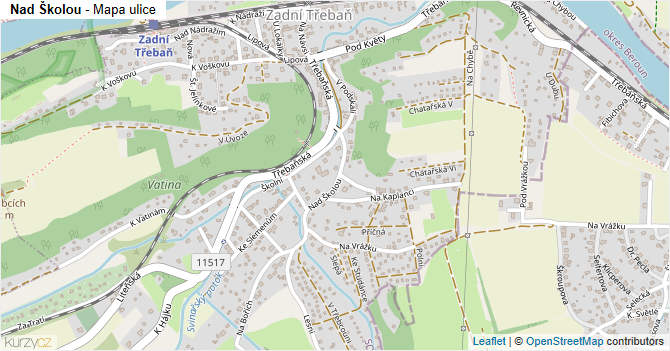 Nad Školou - mapa ulice
