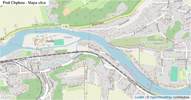 Pod Chybou - mapa ulice
