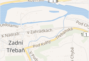 V Zahrádkách v obci Zadní Třebaň - mapa ulice