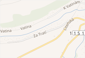 Za Tratí v obci Zadní Třebaň - mapa ulice