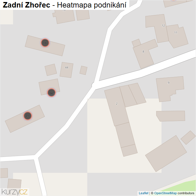Mapa Zadní Zhořec - Firmy v obci.