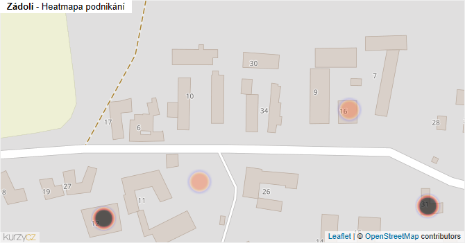 Zádolí - mapa podnikání