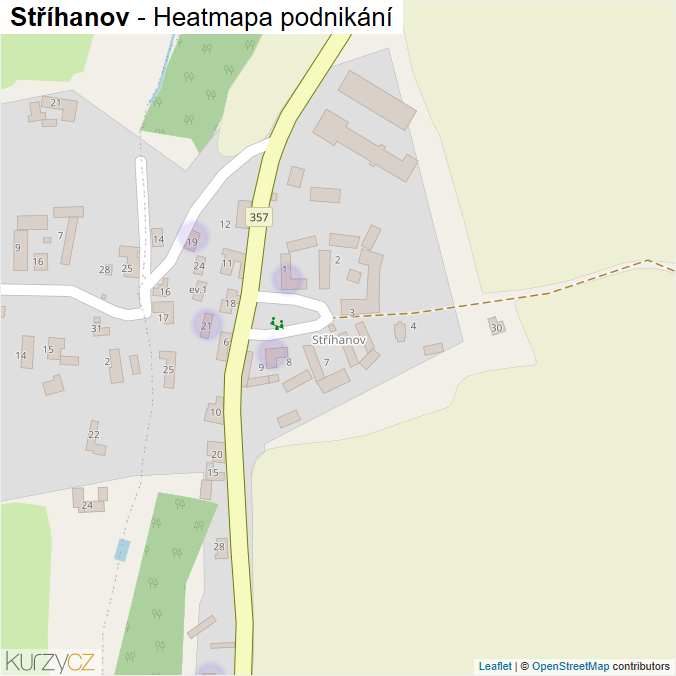 Mapa Stříhanov - Firmy v části obce.