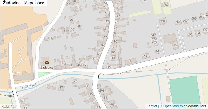 Žádovice - mapa obce