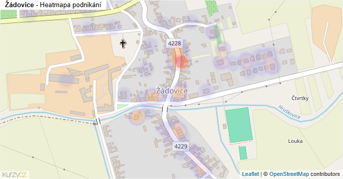 Žádovice - mapa podnikání