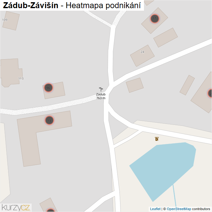 Mapa Zádub-Závišín - Firmy v obci.