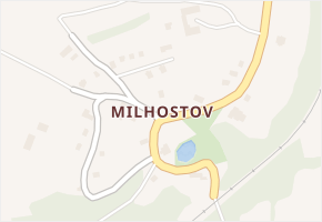 Milhostov v obci Zádub-Závišín - mapa části obce