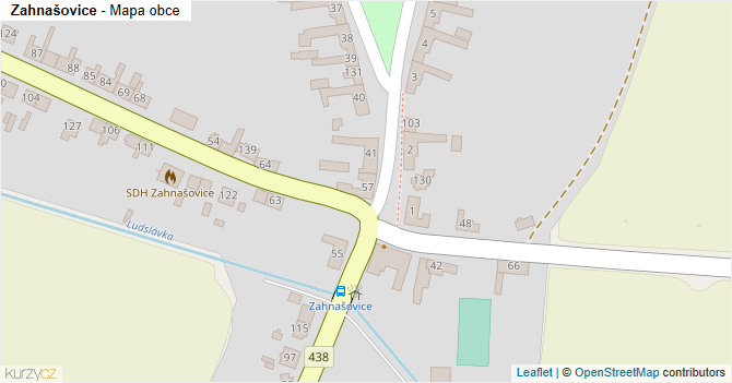 Zahnašovice - mapa obce