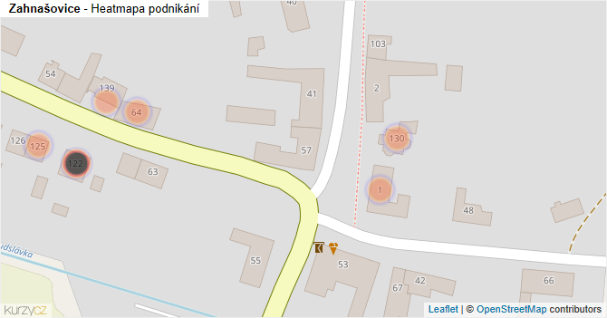 Zahnašovice - mapa podnikání
